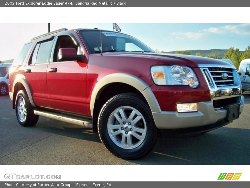 Sangria Red Metallic / Black 2009 Ford Explorer Eddie Bauer 4x4