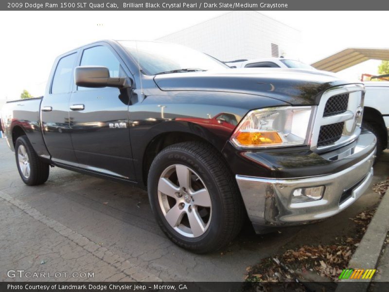 Brilliant Black Crystal Pearl / Dark Slate/Medium Graystone 2009 Dodge Ram 1500 SLT Quad Cab