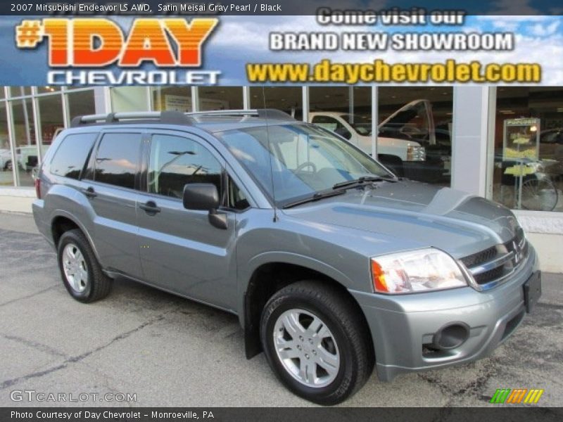 Satin Meisai Gray Pearl / Black 2007 Mitsubishi Endeavor LS AWD