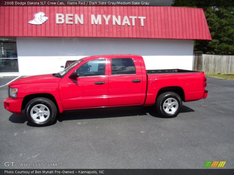 Flame Red / Dark Slate Gray/Medium Slate Gray 2008 Dodge Dakota SLT Crew Cab