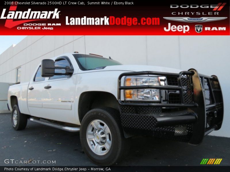 Summit White / Ebony Black 2008 Chevrolet Silverado 2500HD LT Crew Cab