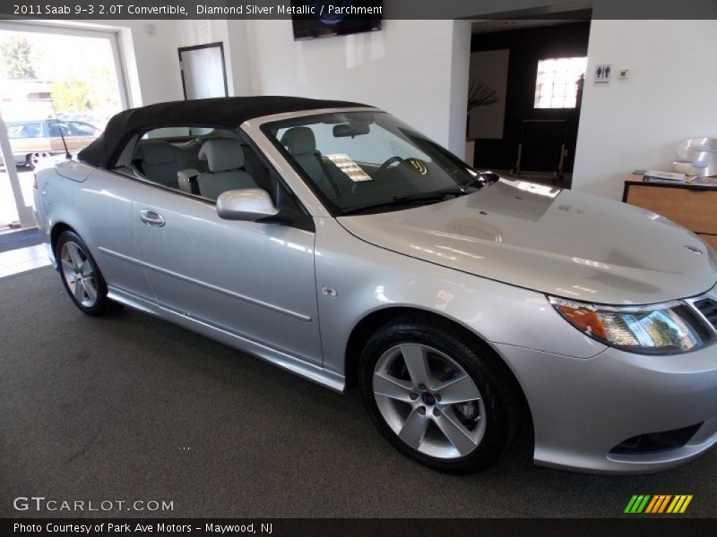 Diamond Silver Metallic / Parchment 2011 Saab 9-3 2.0T Convertible