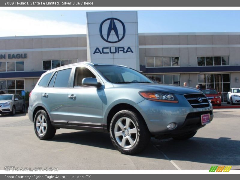 Silver Blue / Beige 2009 Hyundai Santa Fe Limited