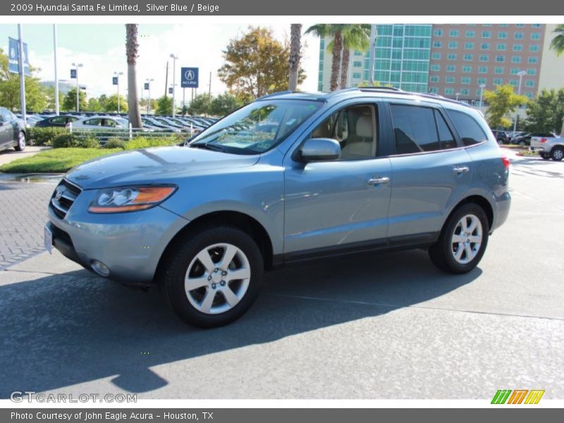 Silver Blue / Beige 2009 Hyundai Santa Fe Limited