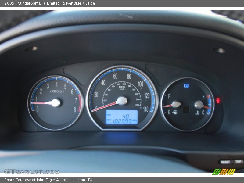 Silver Blue / Beige 2009 Hyundai Santa Fe Limited