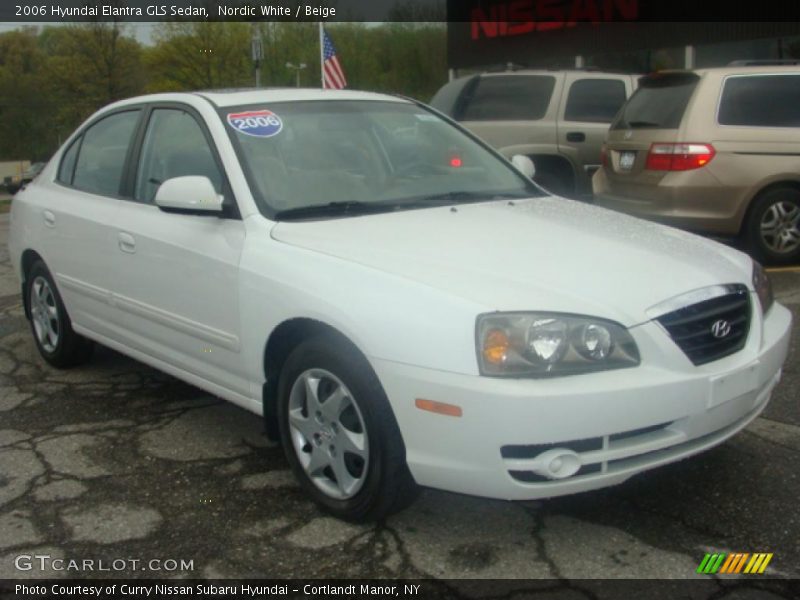 Nordic White / Beige 2006 Hyundai Elantra GLS Sedan