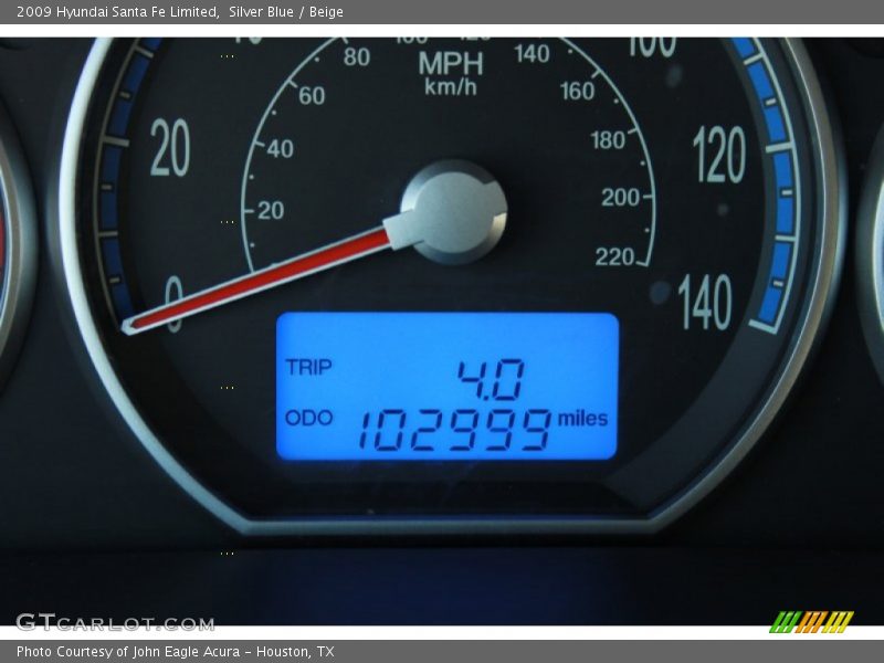 Silver Blue / Beige 2009 Hyundai Santa Fe Limited