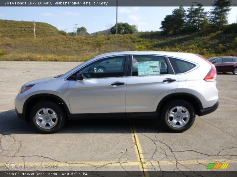 Alabaster Silver Metallic / Gray 2014 Honda CR-V LX AWD