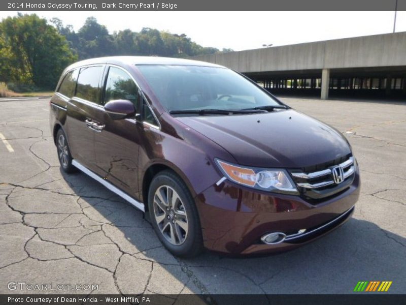 Dark Cherry Pearl / Beige 2014 Honda Odyssey Touring
