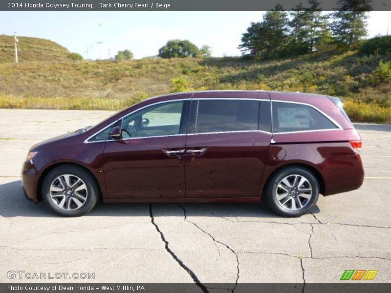 Dark Cherry Pearl / Beige 2014 Honda Odyssey Touring