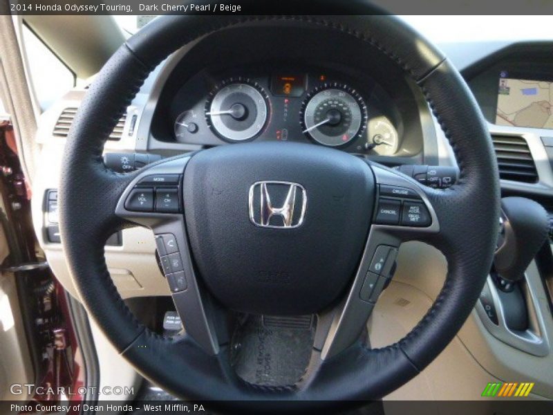 Dark Cherry Pearl / Beige 2014 Honda Odyssey Touring