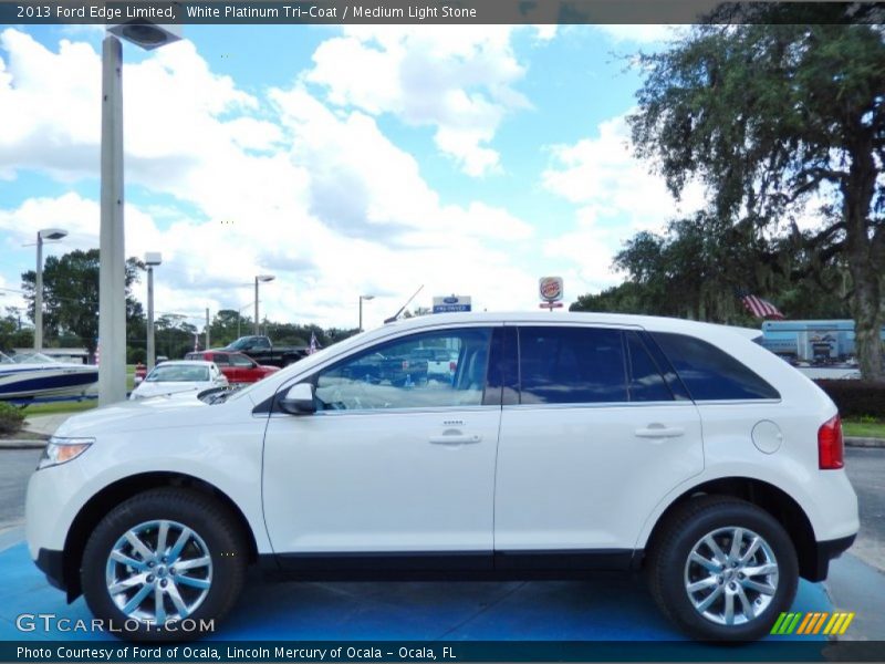 White Platinum Tri-Coat / Medium Light Stone 2013 Ford Edge Limited