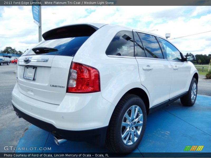 White Platinum Tri-Coat / Medium Light Stone 2013 Ford Edge Limited