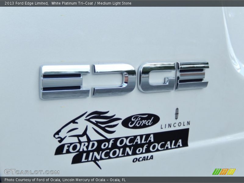 White Platinum Tri-Coat / Medium Light Stone 2013 Ford Edge Limited