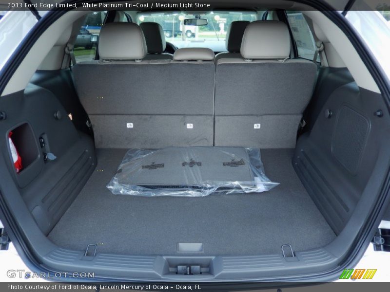 White Platinum Tri-Coat / Medium Light Stone 2013 Ford Edge Limited