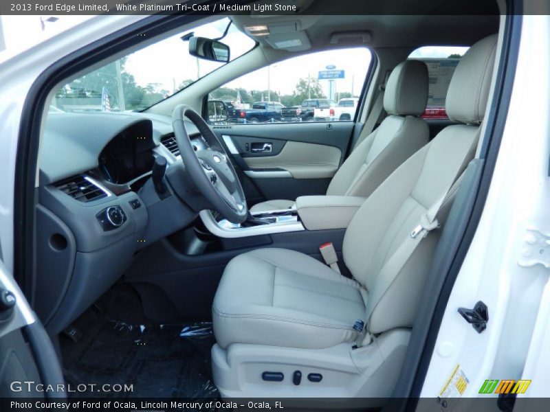 White Platinum Tri-Coat / Medium Light Stone 2013 Ford Edge Limited