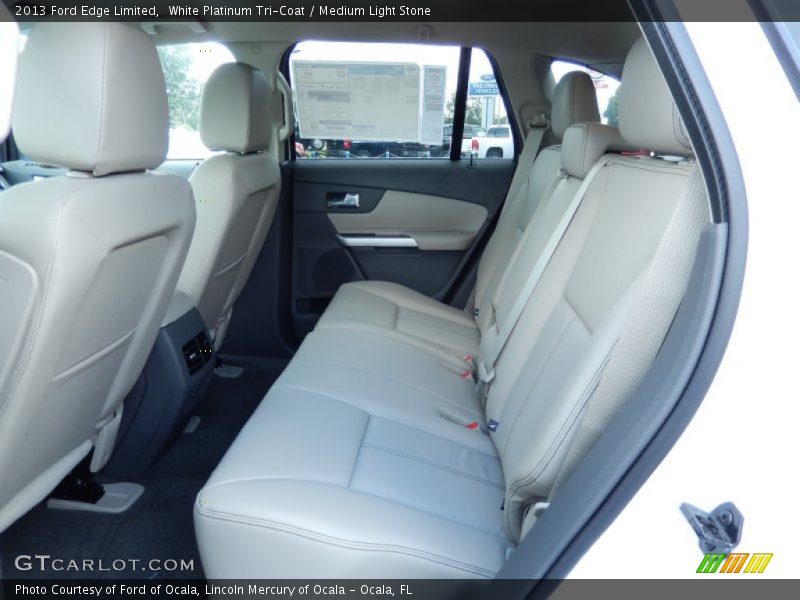 White Platinum Tri-Coat / Medium Light Stone 2013 Ford Edge Limited