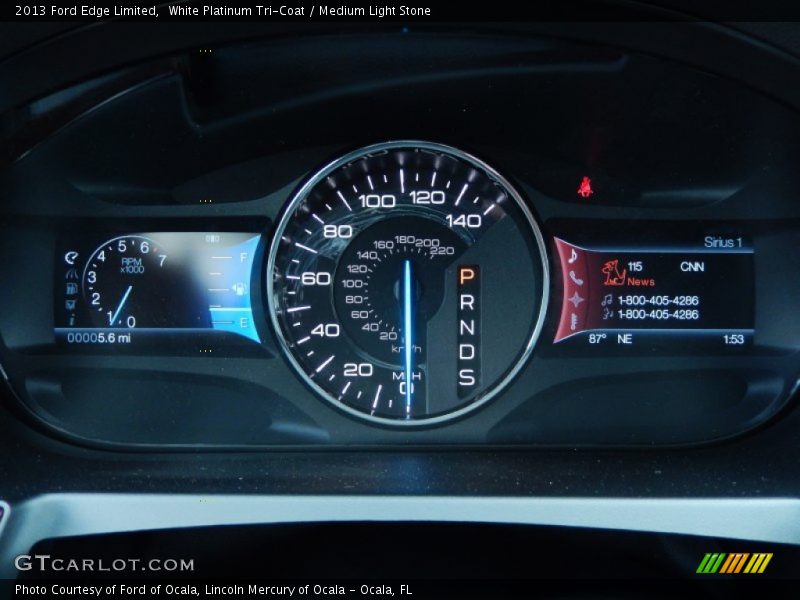 White Platinum Tri-Coat / Medium Light Stone 2013 Ford Edge Limited