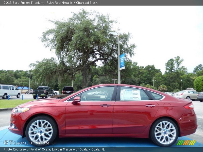 Ruby Red Metallic / Charcoal Black 2013 Ford Fusion Titanium