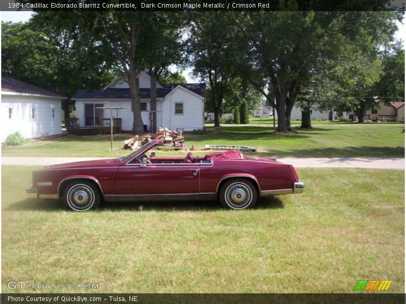 Dark Crimson Maple Metallic / Crimson Red 1984 Cadillac Eldorado Biarritz Convertible