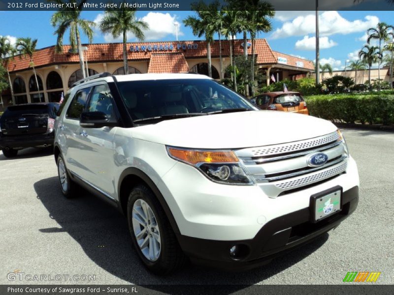 White Suede / Medium Light Stone 2012 Ford Explorer XLT