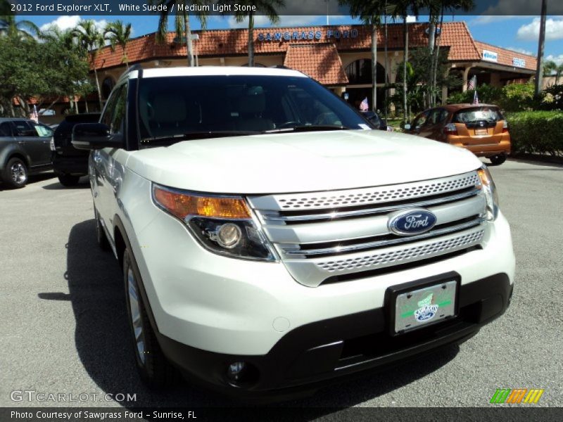White Suede / Medium Light Stone 2012 Ford Explorer XLT