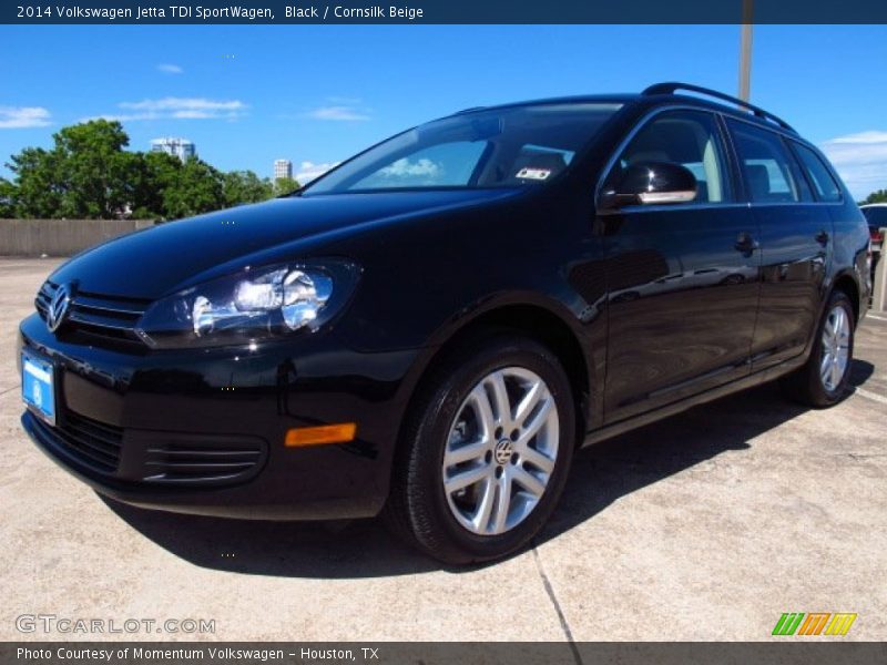 Black / Cornsilk Beige 2014 Volkswagen Jetta TDI SportWagen