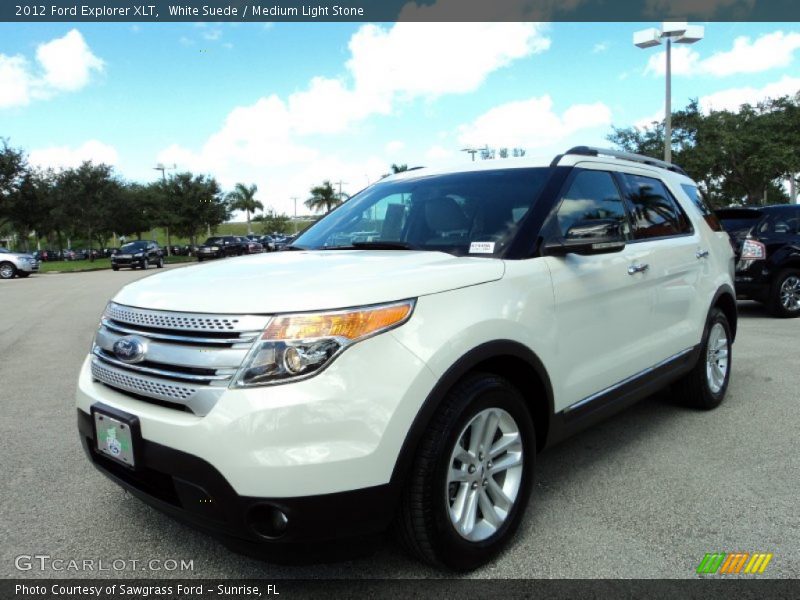 White Suede / Medium Light Stone 2012 Ford Explorer XLT