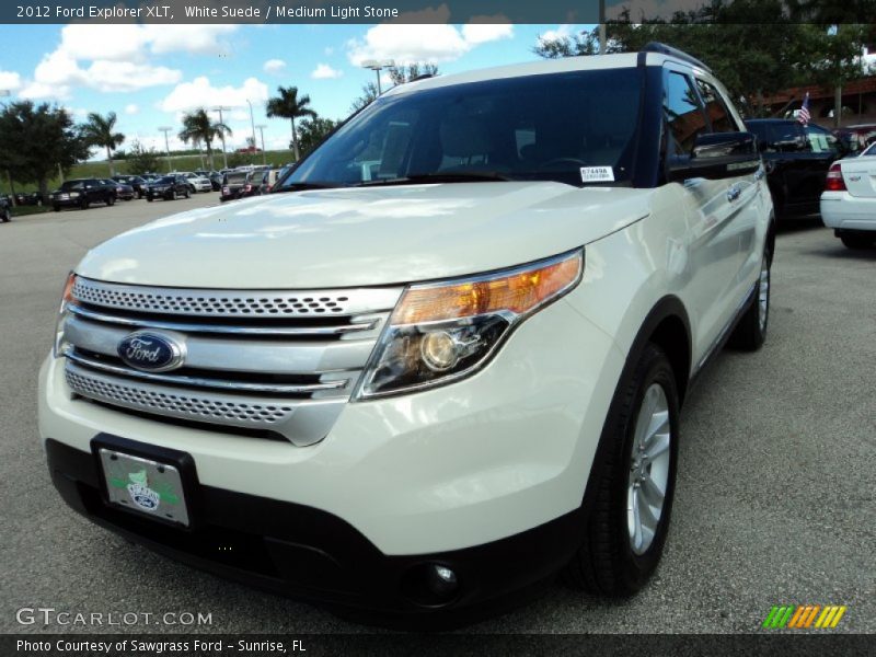 White Suede / Medium Light Stone 2012 Ford Explorer XLT
