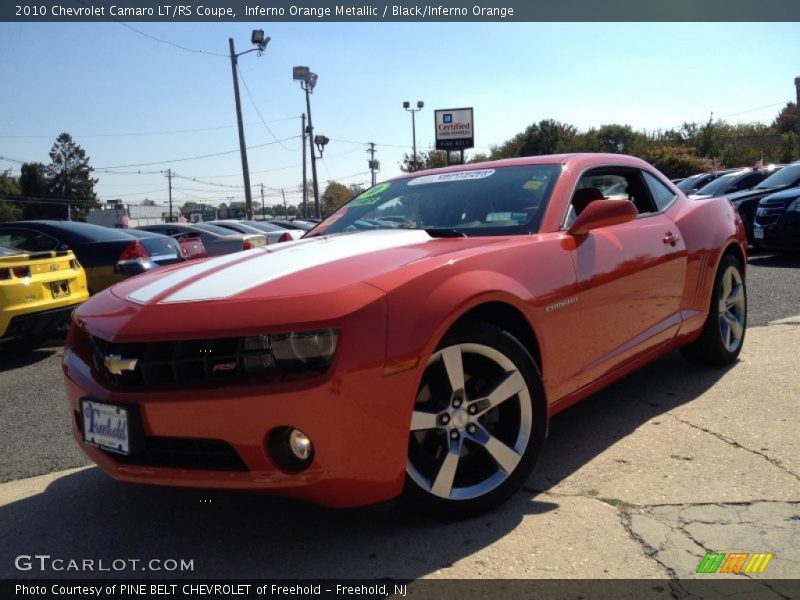 Inferno Orange Metallic / Black/Inferno Orange 2010 Chevrolet Camaro LT/RS Coupe