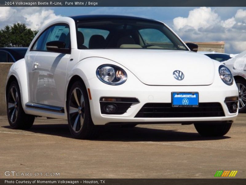 Pure White / Beige 2014 Volkswagen Beetle R-Line