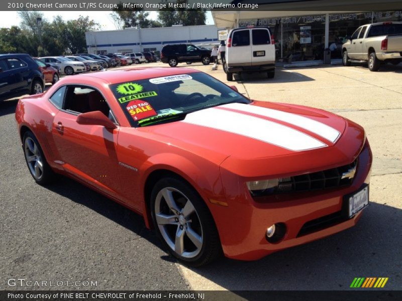 Inferno Orange Metallic / Black/Inferno Orange 2010 Chevrolet Camaro LT/RS Coupe