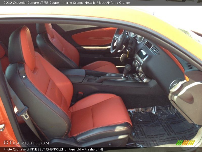 Inferno Orange Metallic / Black/Inferno Orange 2010 Chevrolet Camaro LT/RS Coupe