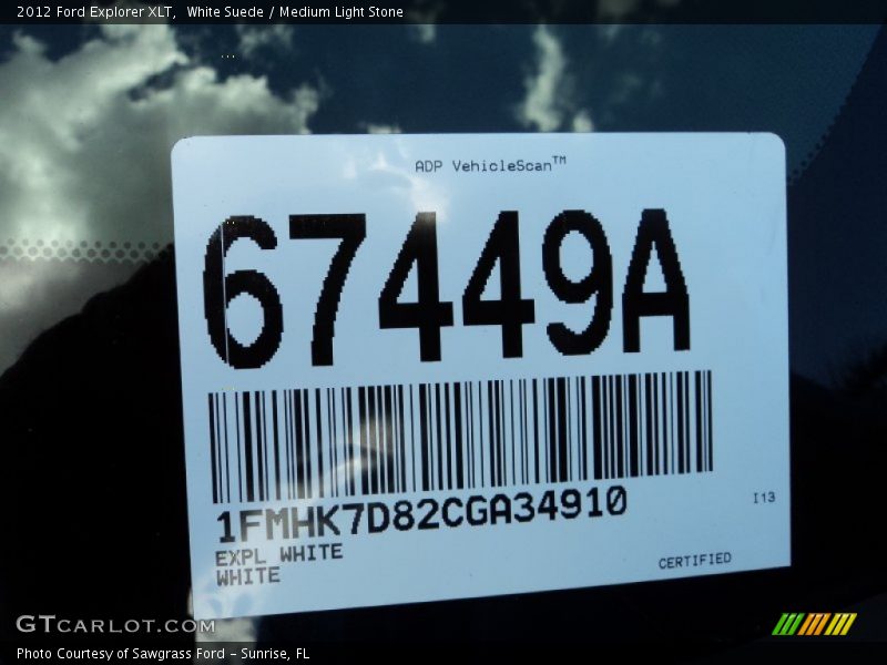 White Suede / Medium Light Stone 2012 Ford Explorer XLT