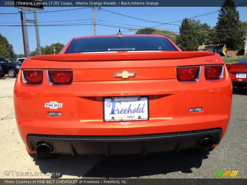 Inferno Orange Metallic / Black/Inferno Orange 2010 Chevrolet Camaro LT/RS Coupe