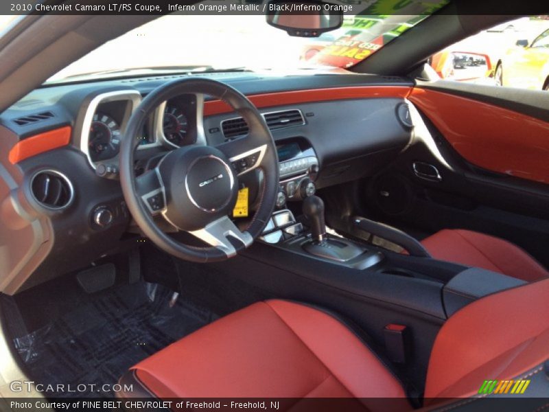 Inferno Orange Metallic / Black/Inferno Orange 2010 Chevrolet Camaro LT/RS Coupe