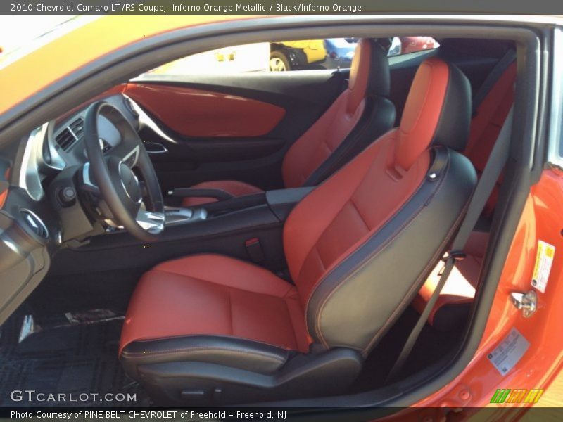 Inferno Orange Metallic / Black/Inferno Orange 2010 Chevrolet Camaro LT/RS Coupe