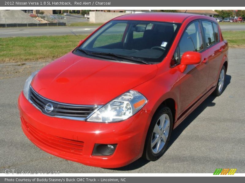 Red Alert / Charcoal 2012 Nissan Versa 1.8 SL Hatchback