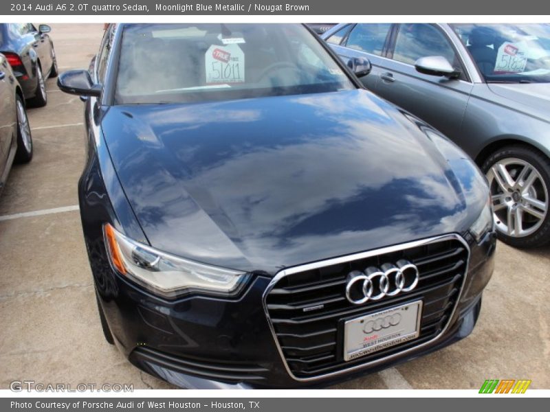 Moonlight Blue Metallic / Nougat Brown 2014 Audi A6 2.0T quattro Sedan