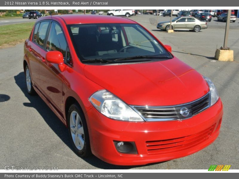 Red Alert / Charcoal 2012 Nissan Versa 1.8 SL Hatchback