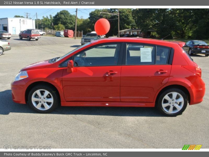 Red Alert / Charcoal 2012 Nissan Versa 1.8 SL Hatchback