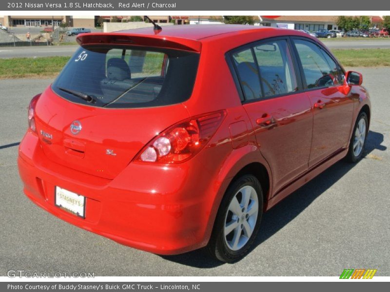 Red Alert / Charcoal 2012 Nissan Versa 1.8 SL Hatchback