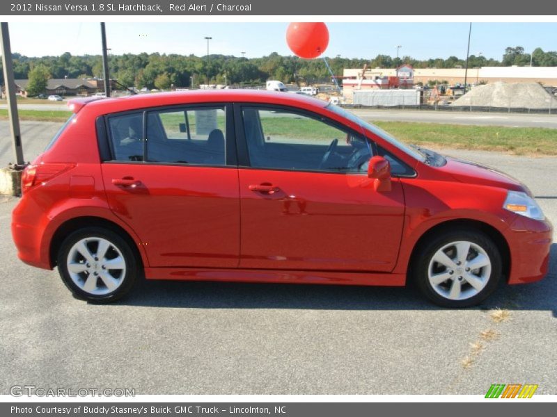 Red Alert / Charcoal 2012 Nissan Versa 1.8 SL Hatchback