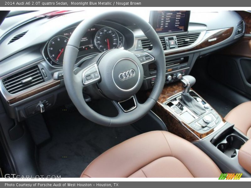 Moonlight Blue Metallic / Nougat Brown 2014 Audi A6 2.0T quattro Sedan