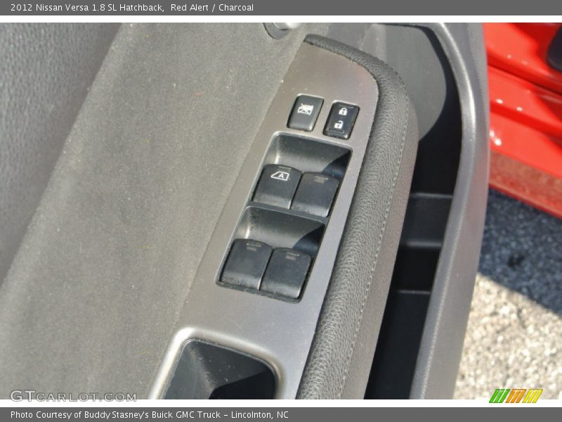 Red Alert / Charcoal 2012 Nissan Versa 1.8 SL Hatchback