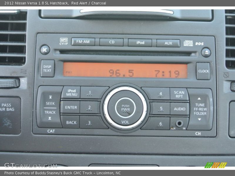 Red Alert / Charcoal 2012 Nissan Versa 1.8 SL Hatchback