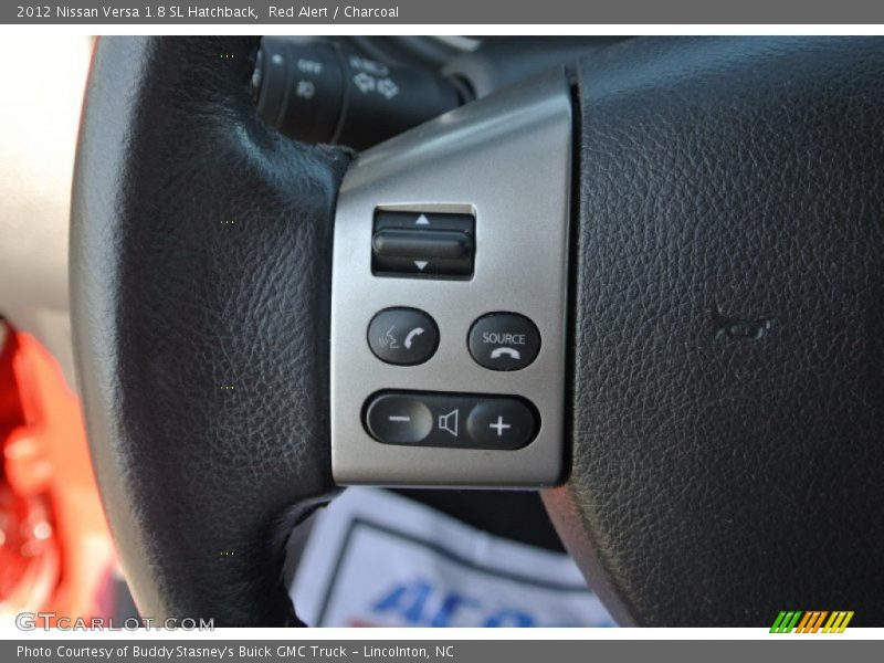 Red Alert / Charcoal 2012 Nissan Versa 1.8 SL Hatchback