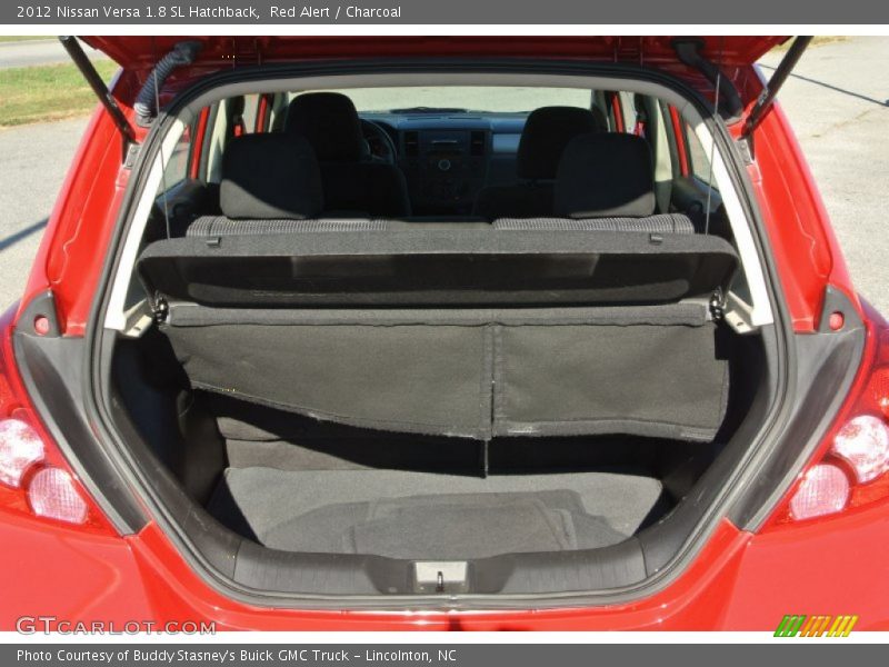 Red Alert / Charcoal 2012 Nissan Versa 1.8 SL Hatchback