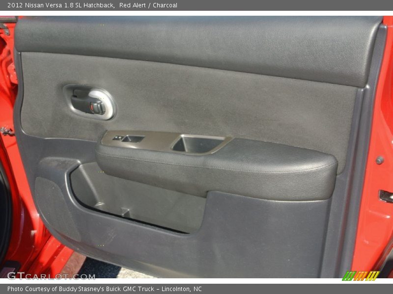 Red Alert / Charcoal 2012 Nissan Versa 1.8 SL Hatchback