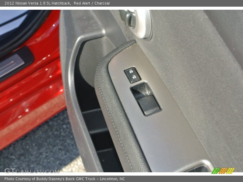 Red Alert / Charcoal 2012 Nissan Versa 1.8 SL Hatchback